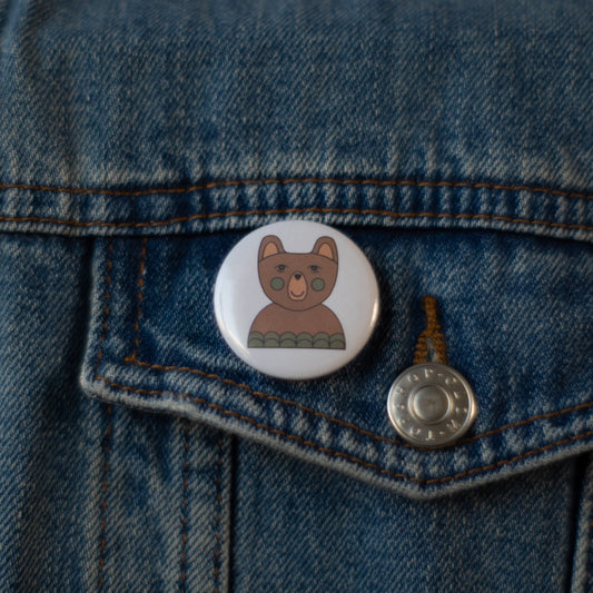 Magnet/Badge | Green Cheek Bear