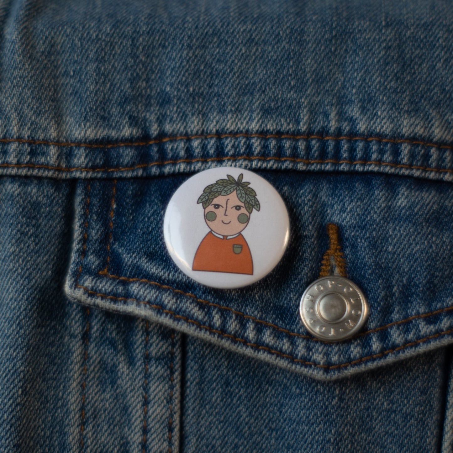 Magnet/Badge | Green Cheek Boy