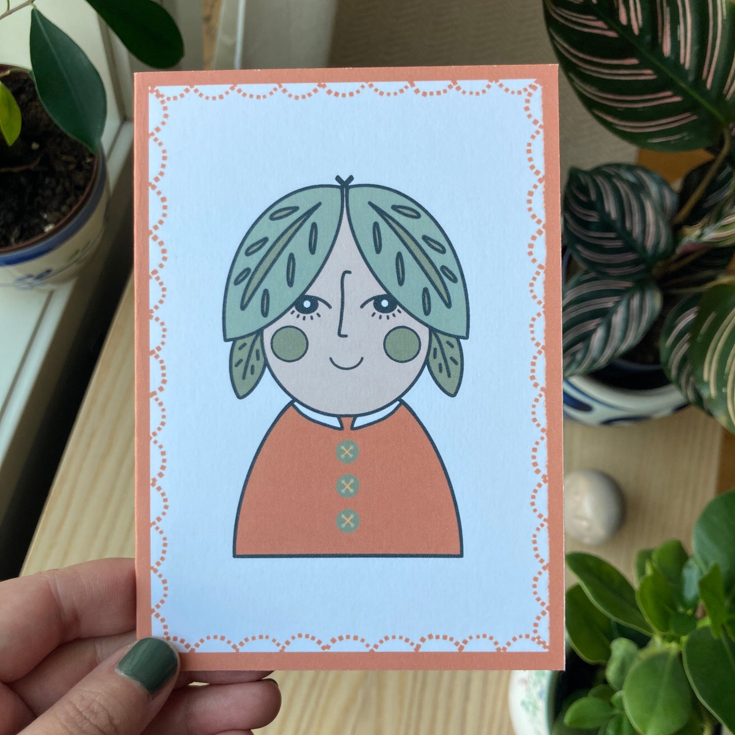Greeting Card | Green Cheek Girl