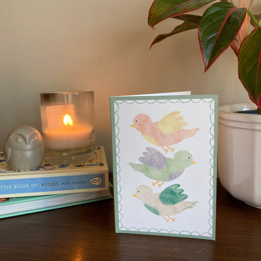 Greeting Card | 3 Colourful Birds