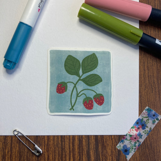 Sticker | Square Strawberry