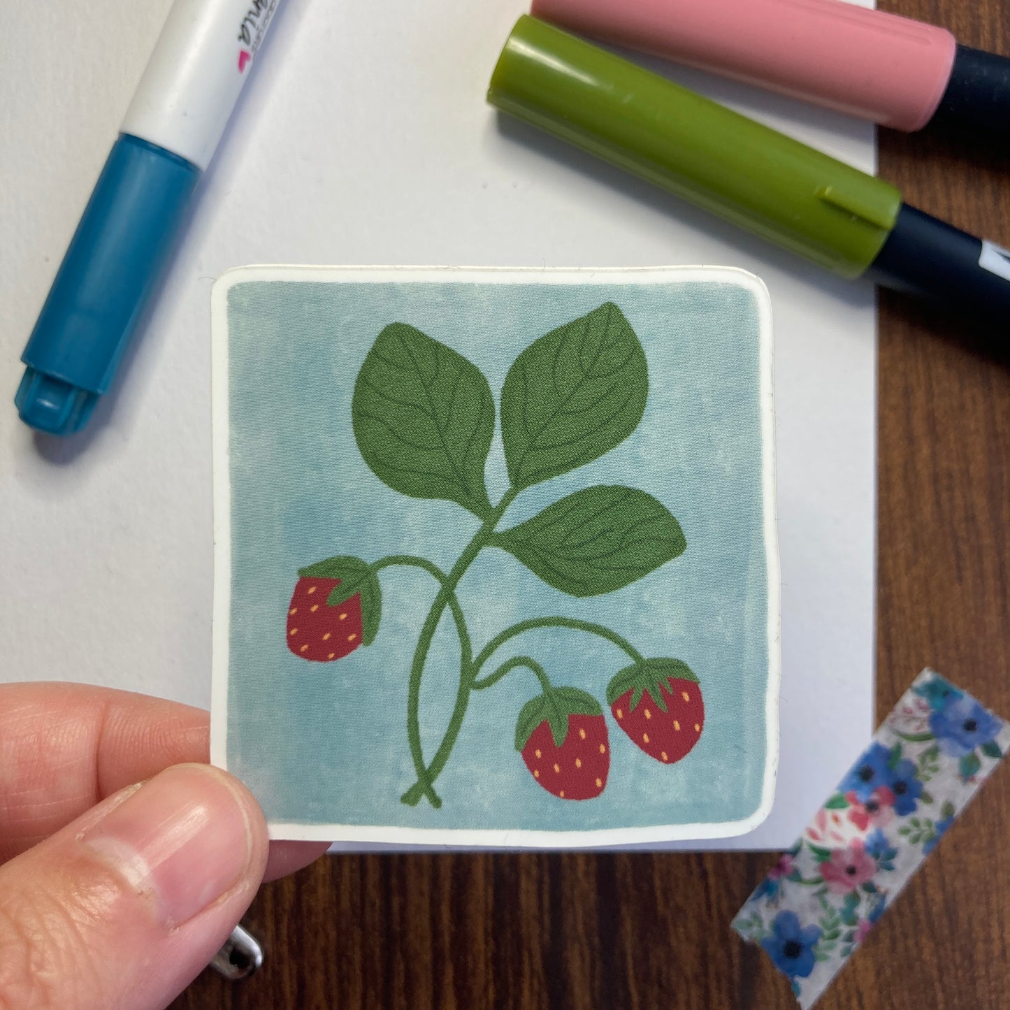 Sticker | Square Strawberry