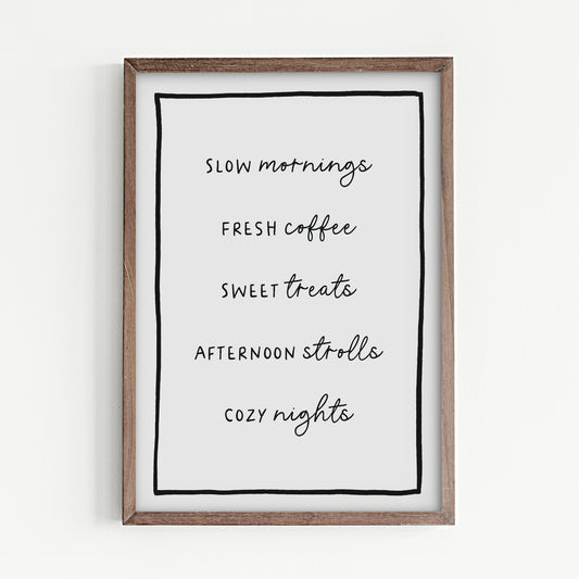 A5/A4 Print | Slow Mornings