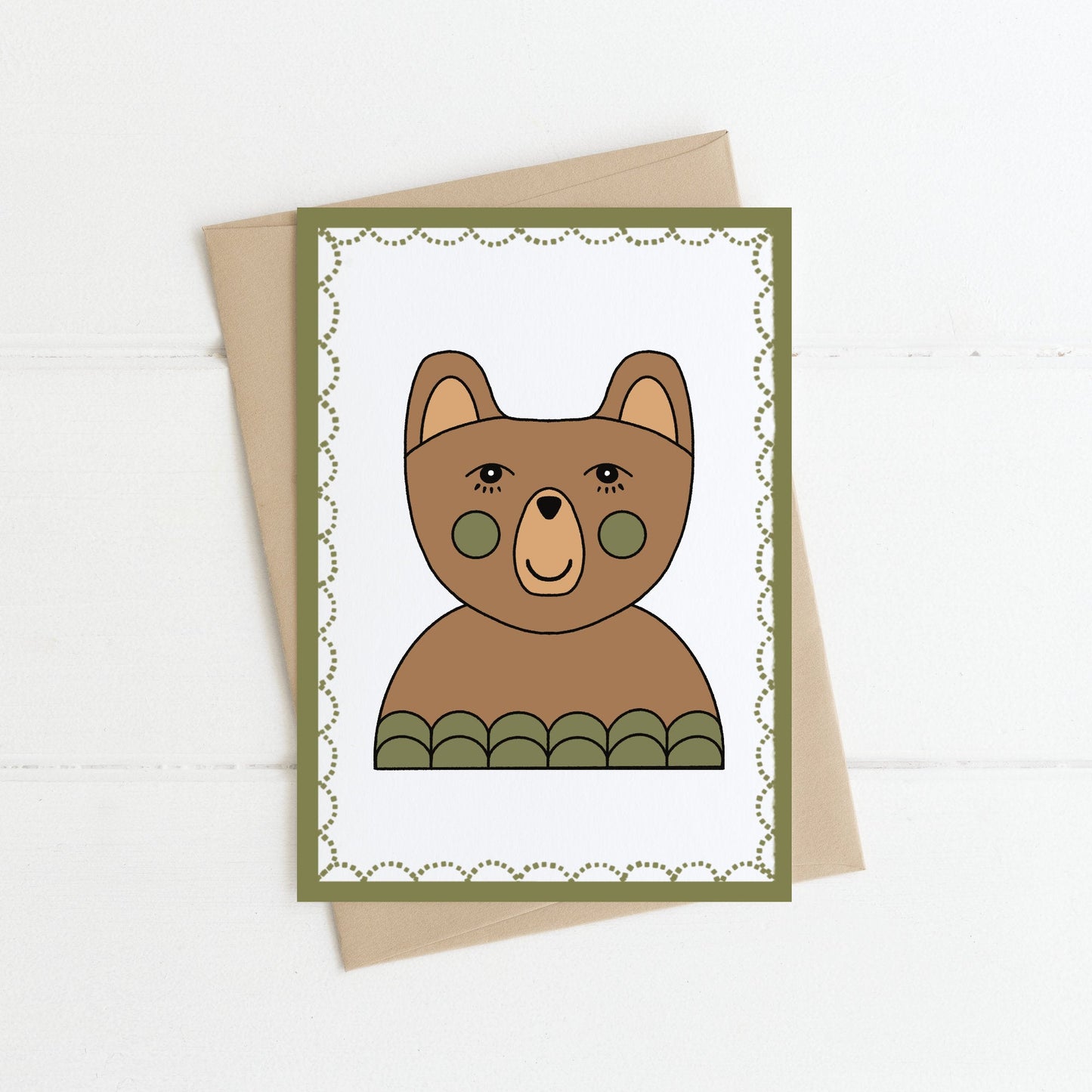 Greeting Card | Green Cheek Bear