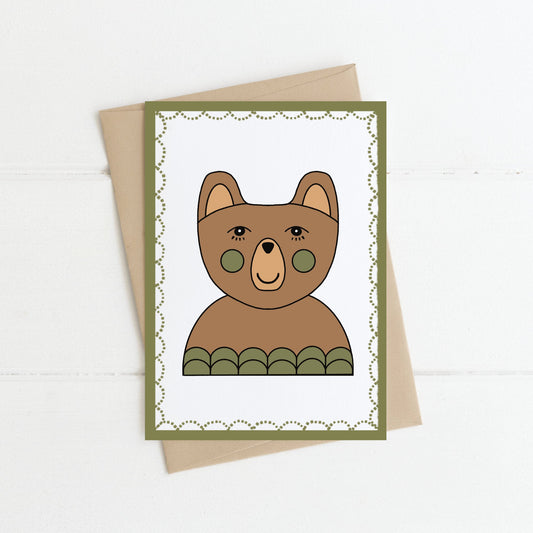 Greeting Card | Green Cheek Bear